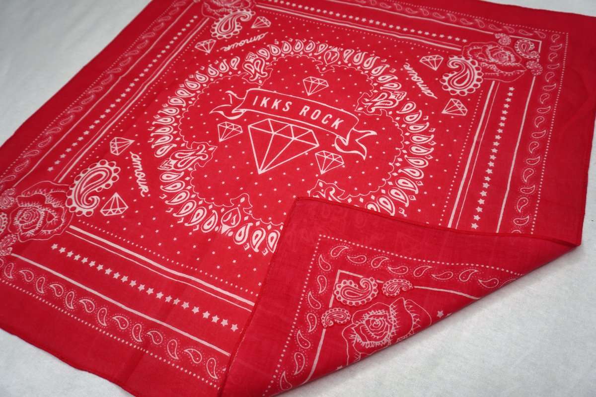 Red custom double-sided bandana printed by Printology