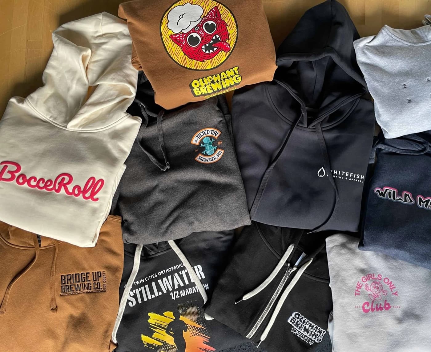 Embroidered & printed hoodies