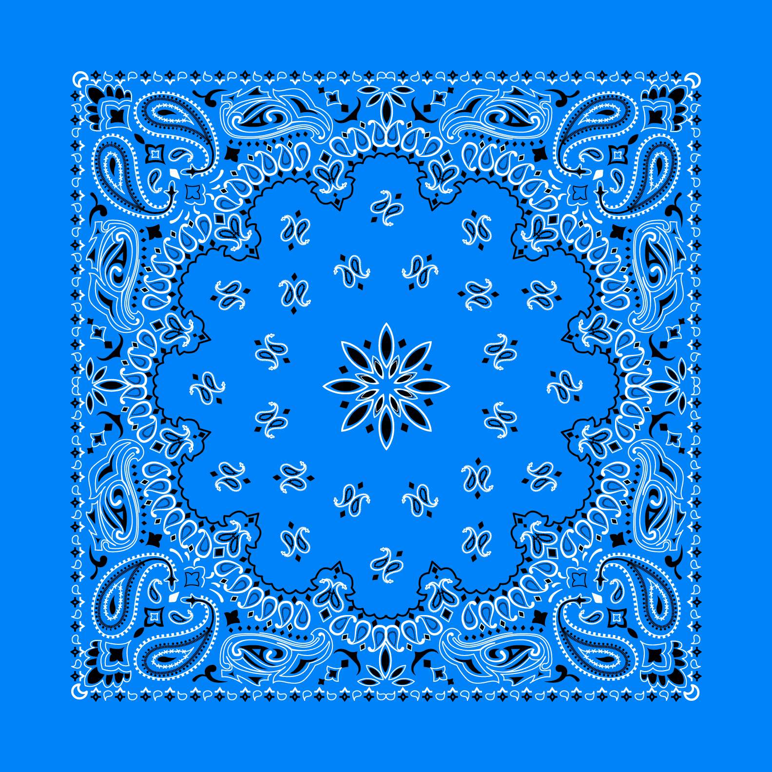 Kaleidoscope Paisley Bandana Template