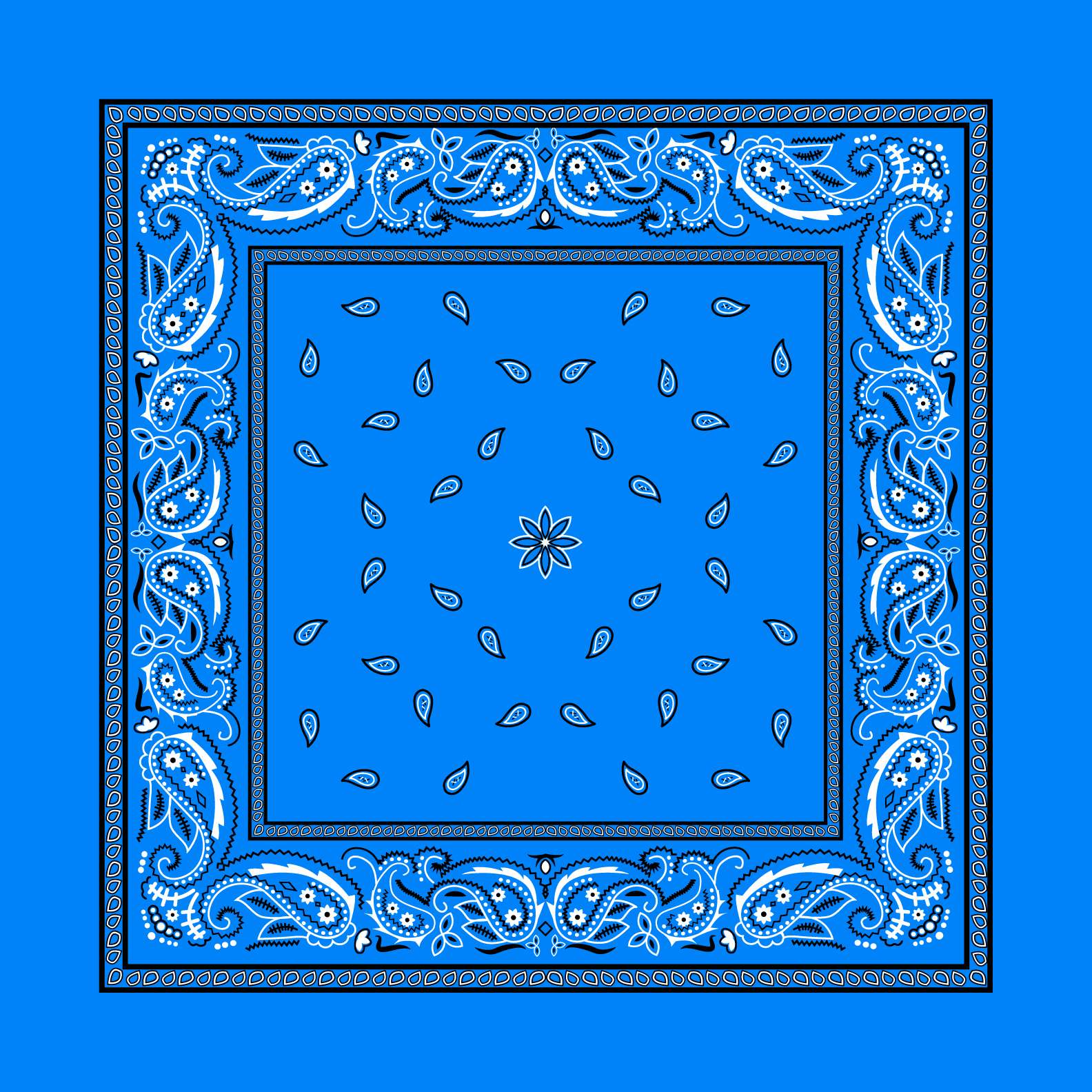 Framed Paisley Bandana Template