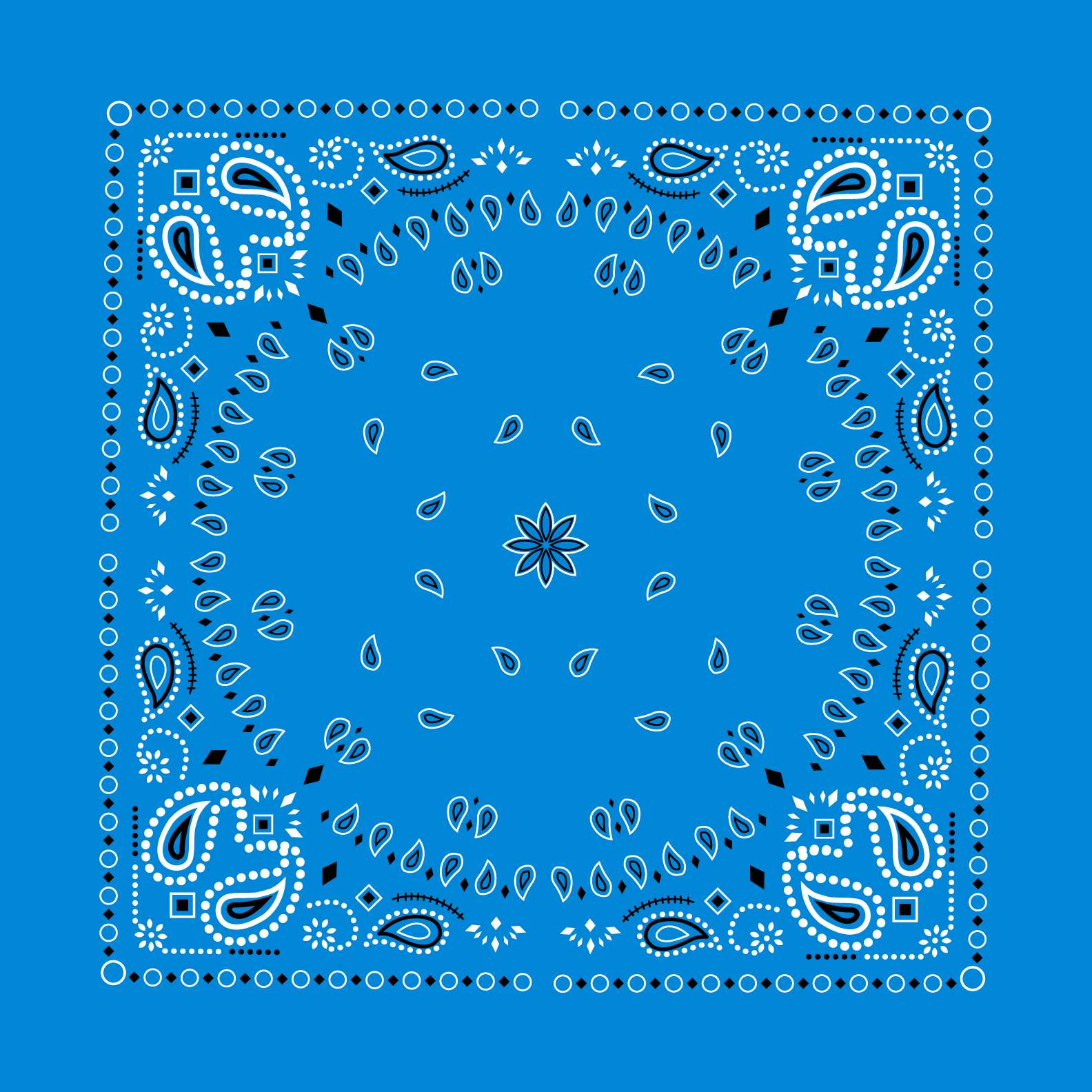 Corner Paisley Bandana Template