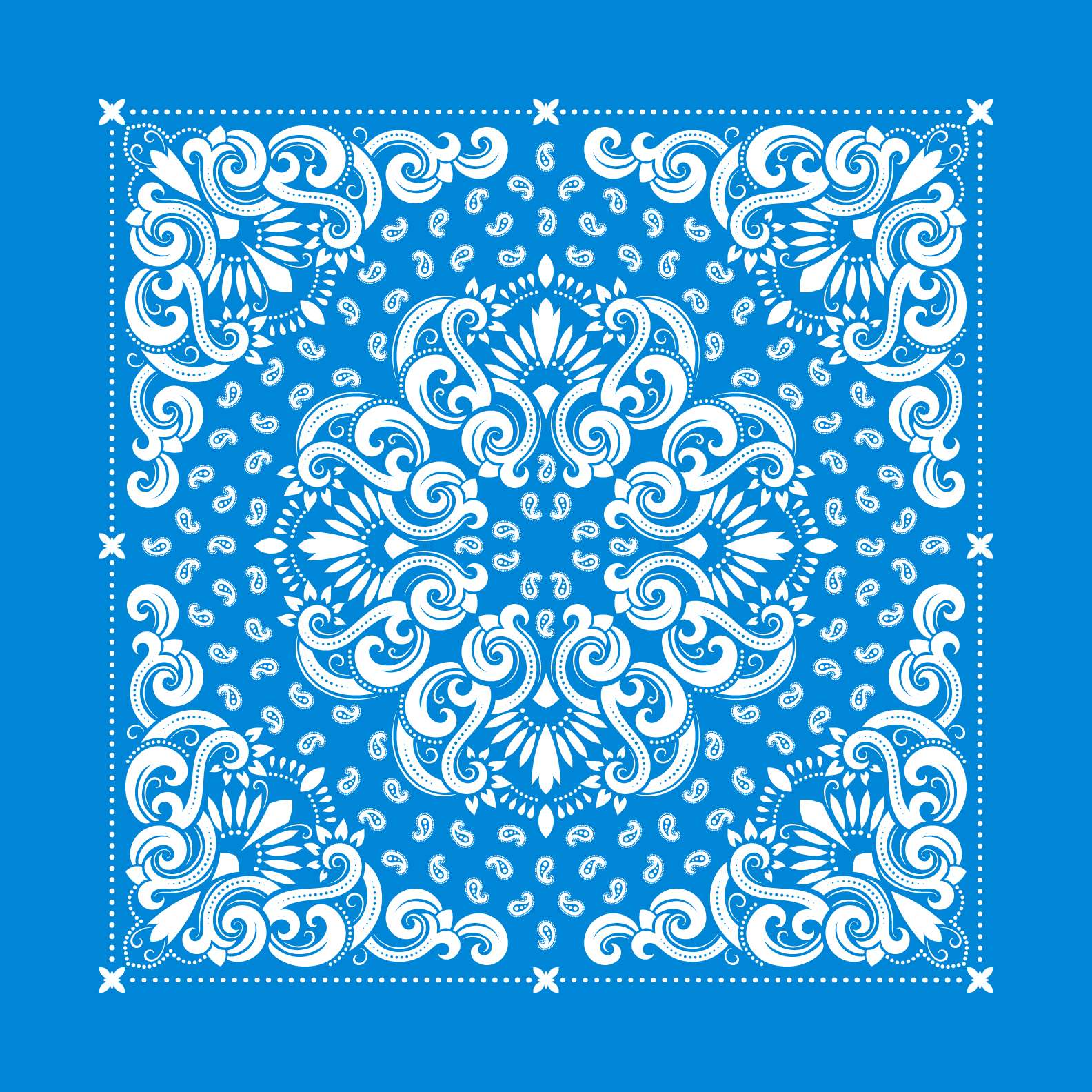 Damask Floral Bandana Template